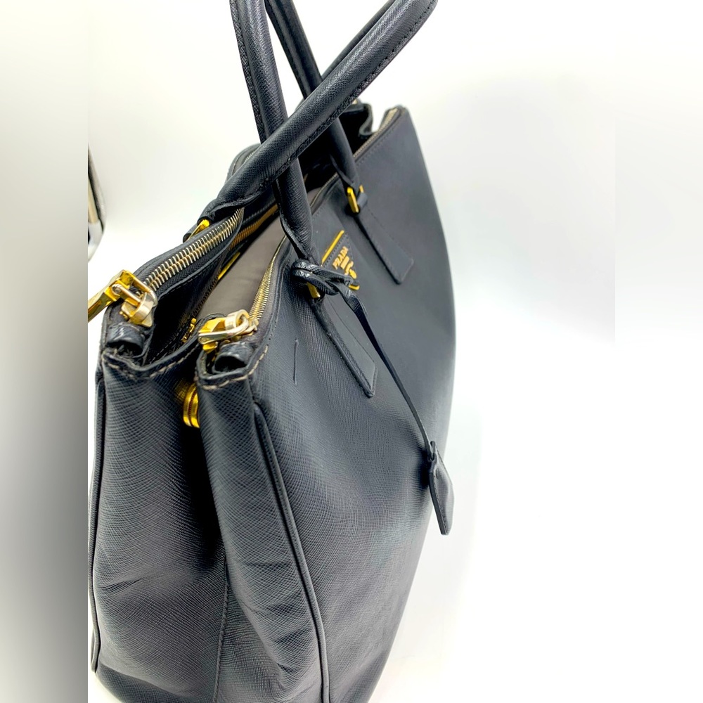 Auth Prada Black Saffiano Leather Galleria Executive Tote Bag Preloved - Picture 16 of 16